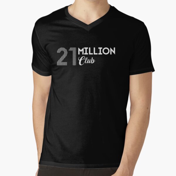 21 Million Club Bitcoin Art V-Neck T-Shirt
