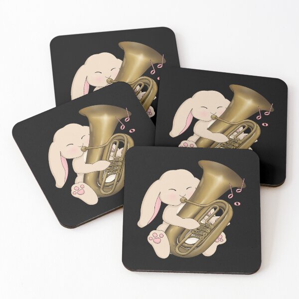 Item preview, Cute Tuba Playing Bunny, Kawaii Rabbit Tuba Player designed and sold by Jazznote.