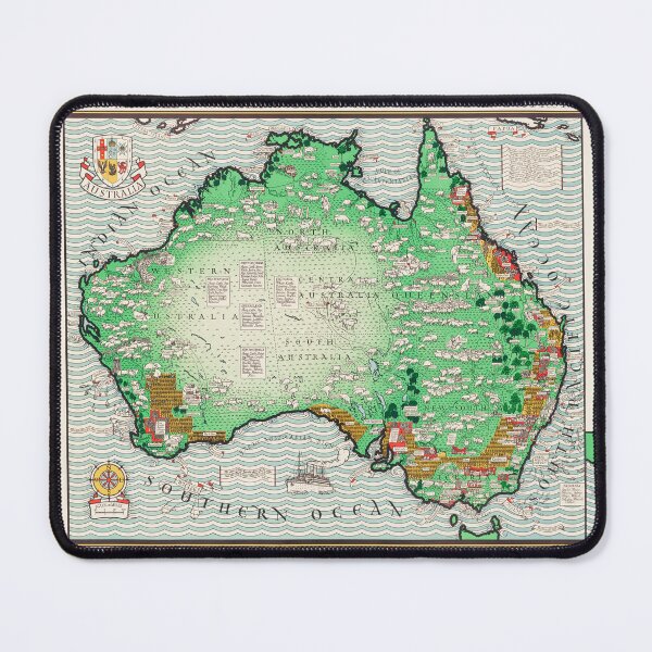 Item preview, Vintage Map of Australia designed and sold by upoutandaway.