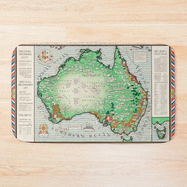 Item preview, Vintage Map of Australia designed and sold by upoutandaway.