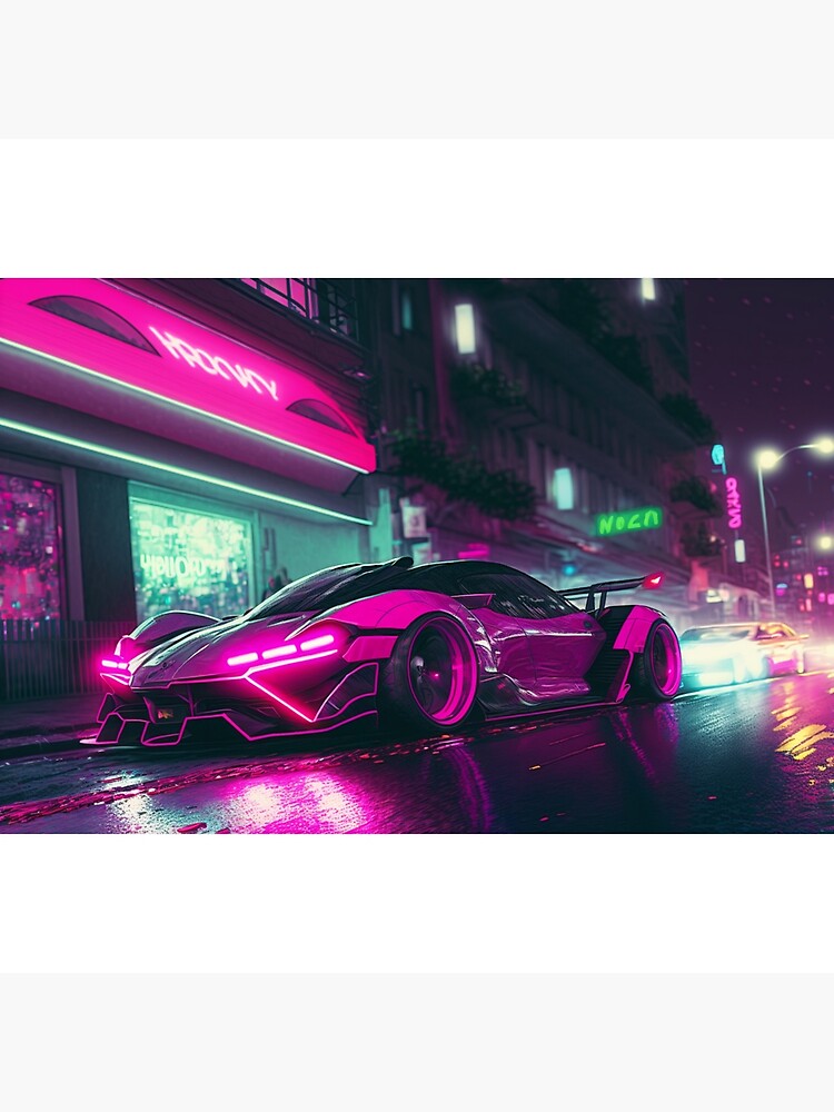 Fashion cyberpunk girl drive a supercar asian woman with future