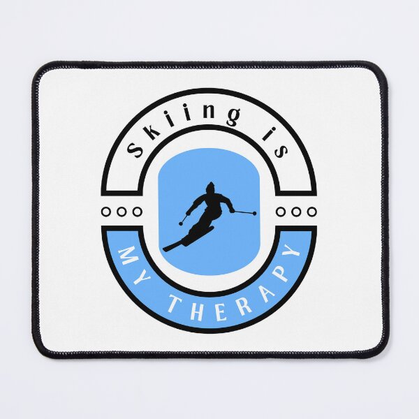 Item preview, Skiing is my therapy funny motivational design designed and sold by DigitalMagShop.