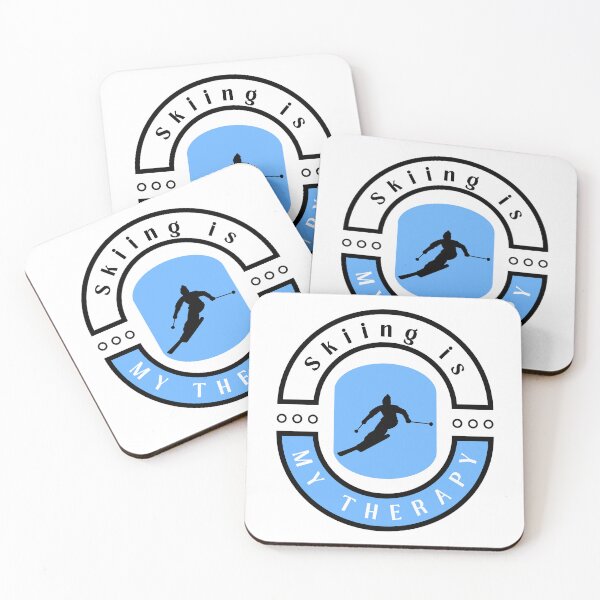 Item preview, Skiing is my therapy funny motivational design designed and sold by DigitalMagShop.