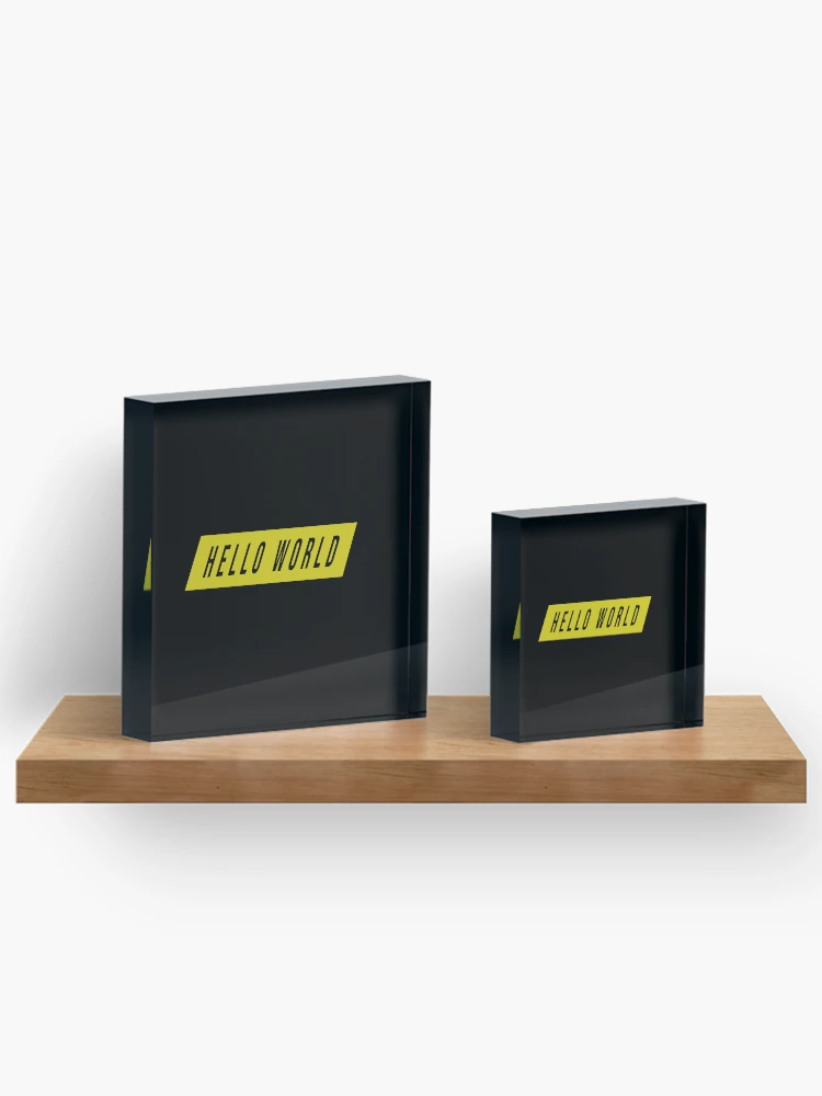 Thumbnail 3 of 5, Acrylic Block, Hello World-Python Code designed and sold by FridPix.
