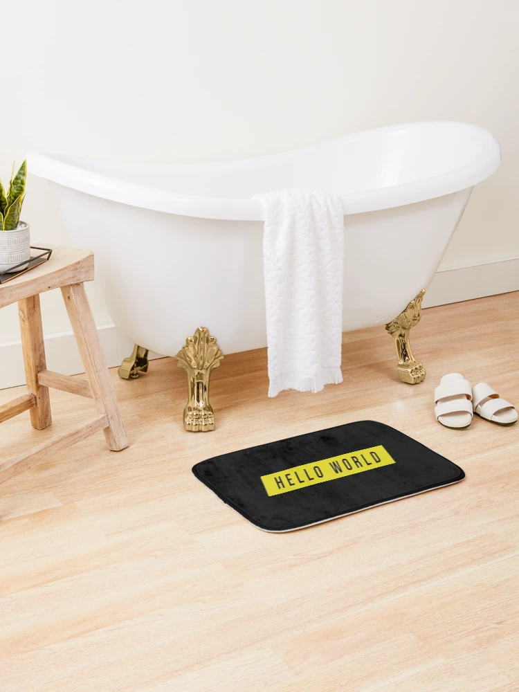 Thumbnail 2 of 6, Bath Mat, Hello World-Python Code designed and sold by FridPix.
