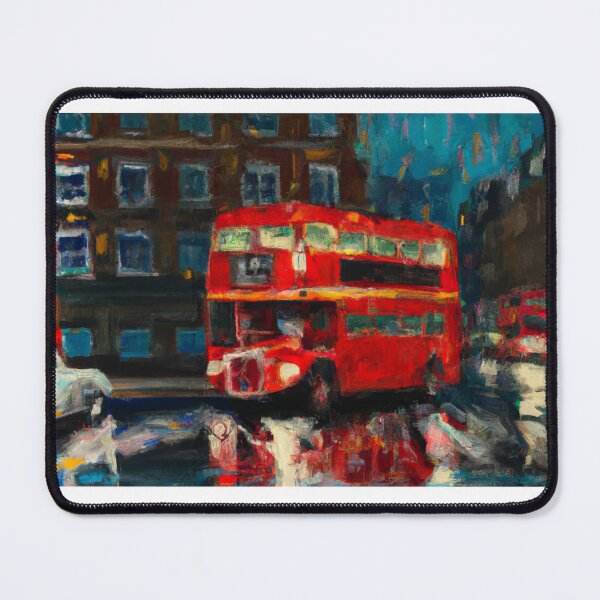 Item preview, Red London bus in the rain designed and sold by TheScruffyGoose.