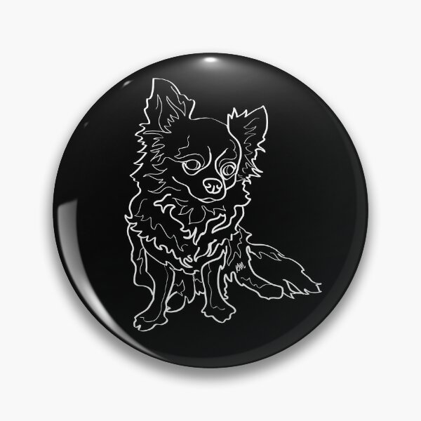 Item preview, Long Hair Chihuahua | Minimalist Pet Illustration | Line Art Dog (in white) designed and sold by Karli Mogen.