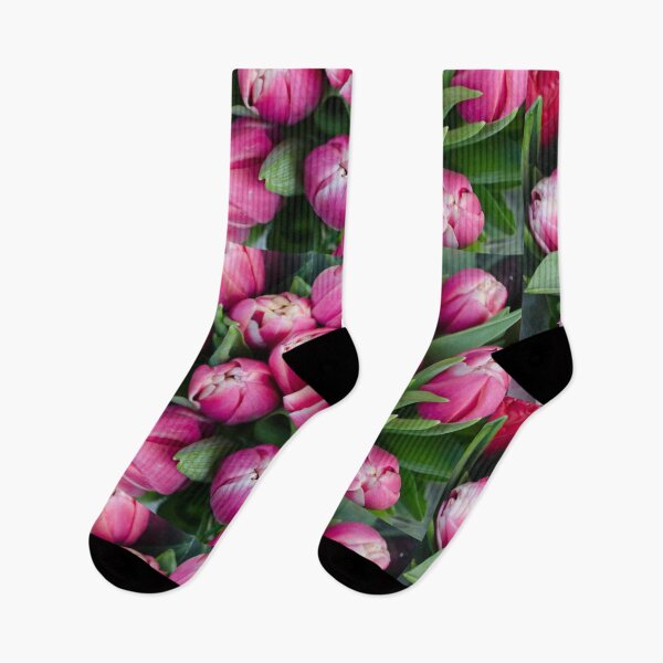 Item preview, Bouquet of fresh pink tulips on a light blurred background.  designed and sold by annaveres.