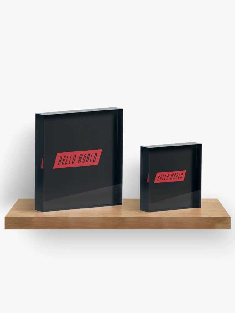 Thumbnail 3 of 5, Acrylic Block, Hello World-Python Code designed and sold by FridPix.