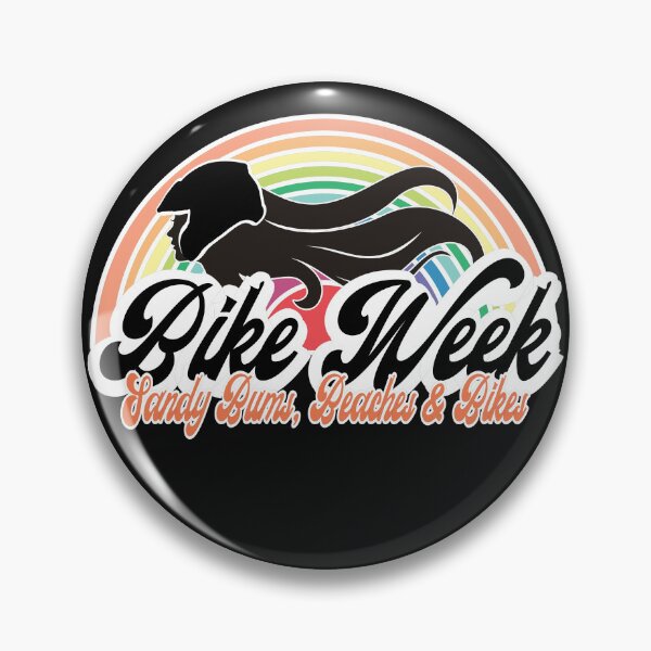 Item preview, Bike Week Sandy Bums, Beaches & Bikes - Retro Rainbow Biker Girl  designed and sold by SmileThreads.