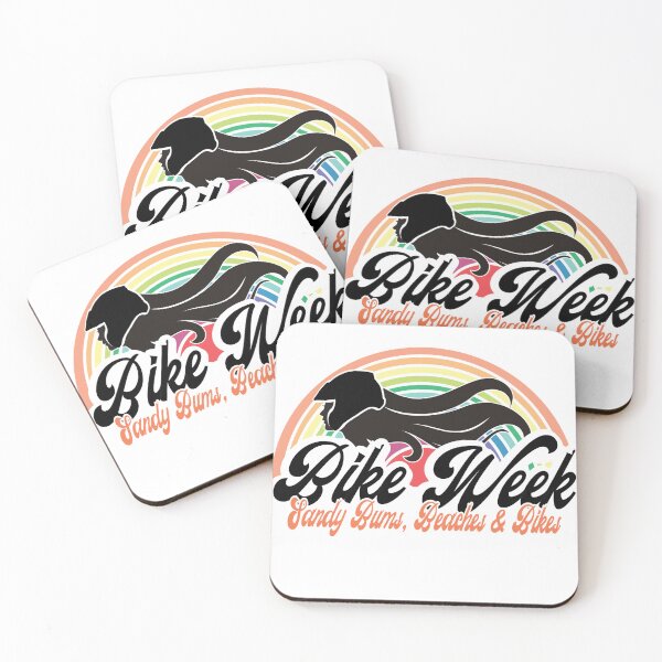 Item preview, Bike Week Sandy Bums, Beaches & Bikes - Retro Rainbow Biker Girl  designed and sold by SmileThreads.