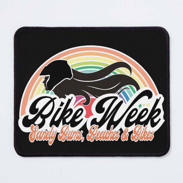 Item preview, Bike Week Sandy Bums, Beaches & Bikes - Retro Rainbow Biker Girl designed and sold by SmileThreads.