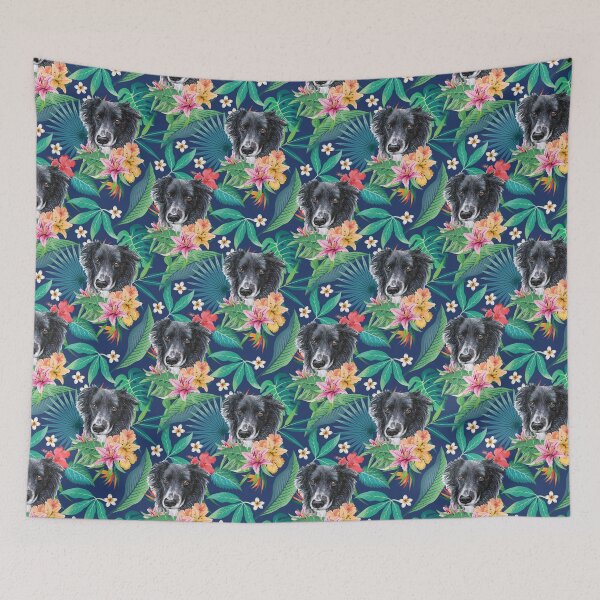 Item preview, Tropical Black White Border Collie 1 designed and sold by lulupetart.