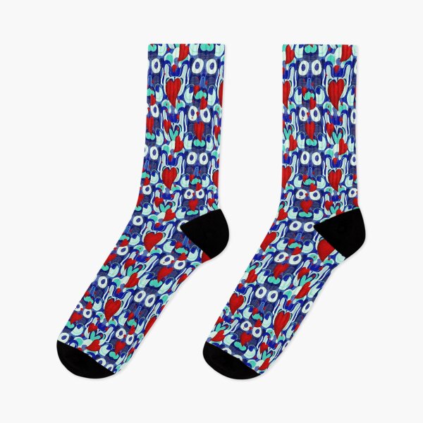 Item preview, Abstract Design with Hearts Psychedelic Graphic Design, Abstraction, bold colorful abstract playful design inspired by nature designed and sold by Adri Barnard.