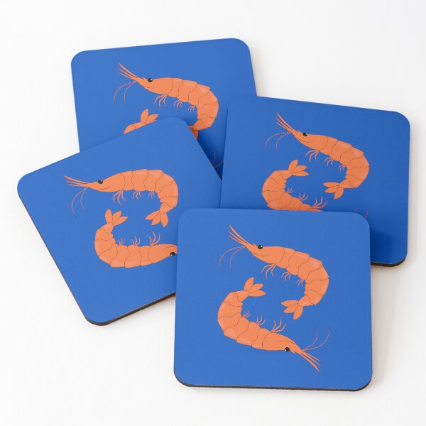 Item preview, Two bright funny funny cartoon shrimps, marine inhabitants, seafood designed and sold by IrinaIhnatieva.
