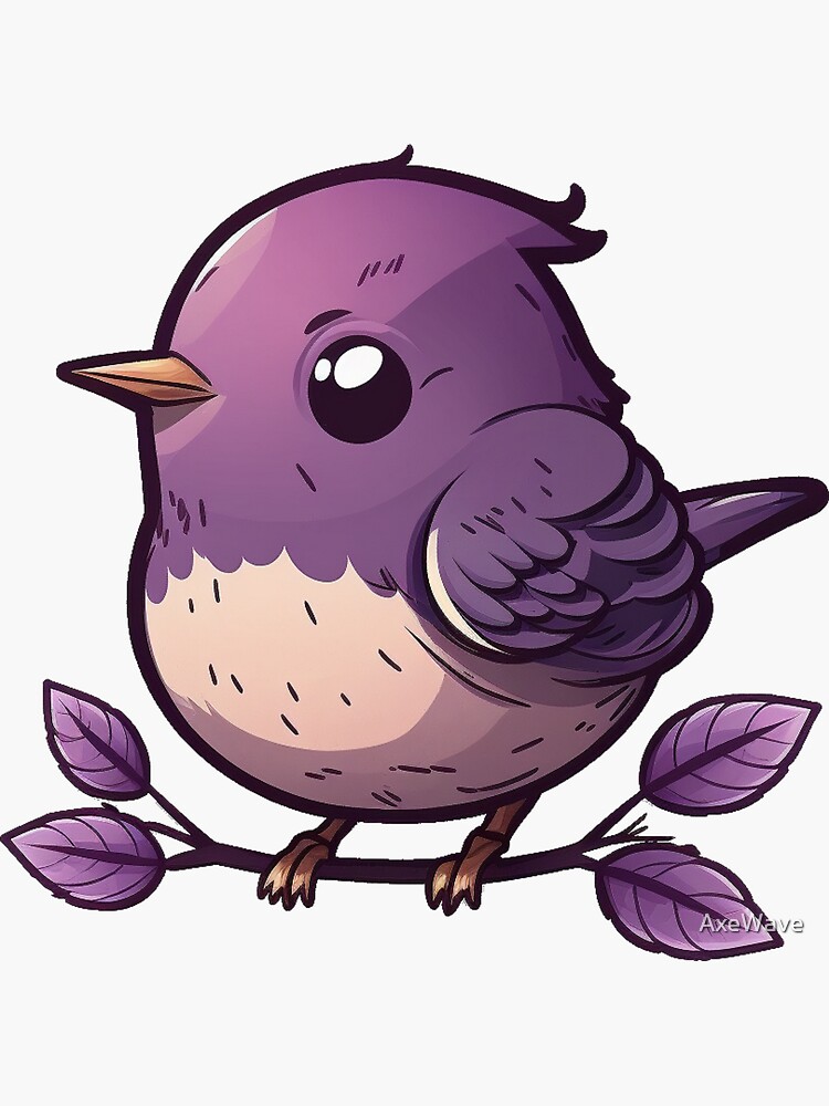 cute purple bird clip art