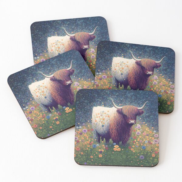Item preview, Floral Highland Cow designed and sold by curiouswonder.