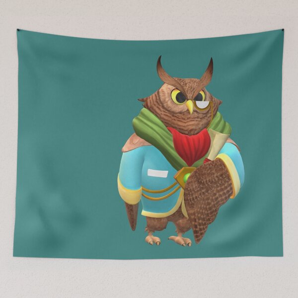 Aperçu de l'œuvre Professeur Owl Ready For Class Fond bleuté | DressMeUnique créée et vendue par DressMeUnique.