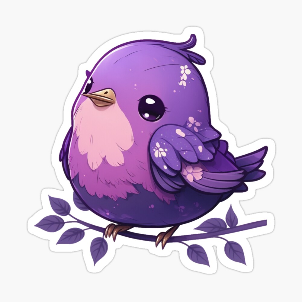 cute purple bird clip art