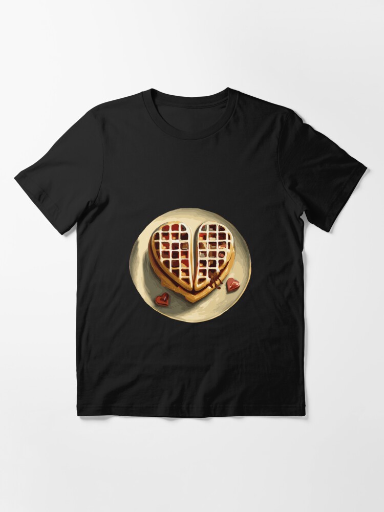 Copy of Waffle heart with whipped cream and small jam hearts food art |  Essential T-Shirt