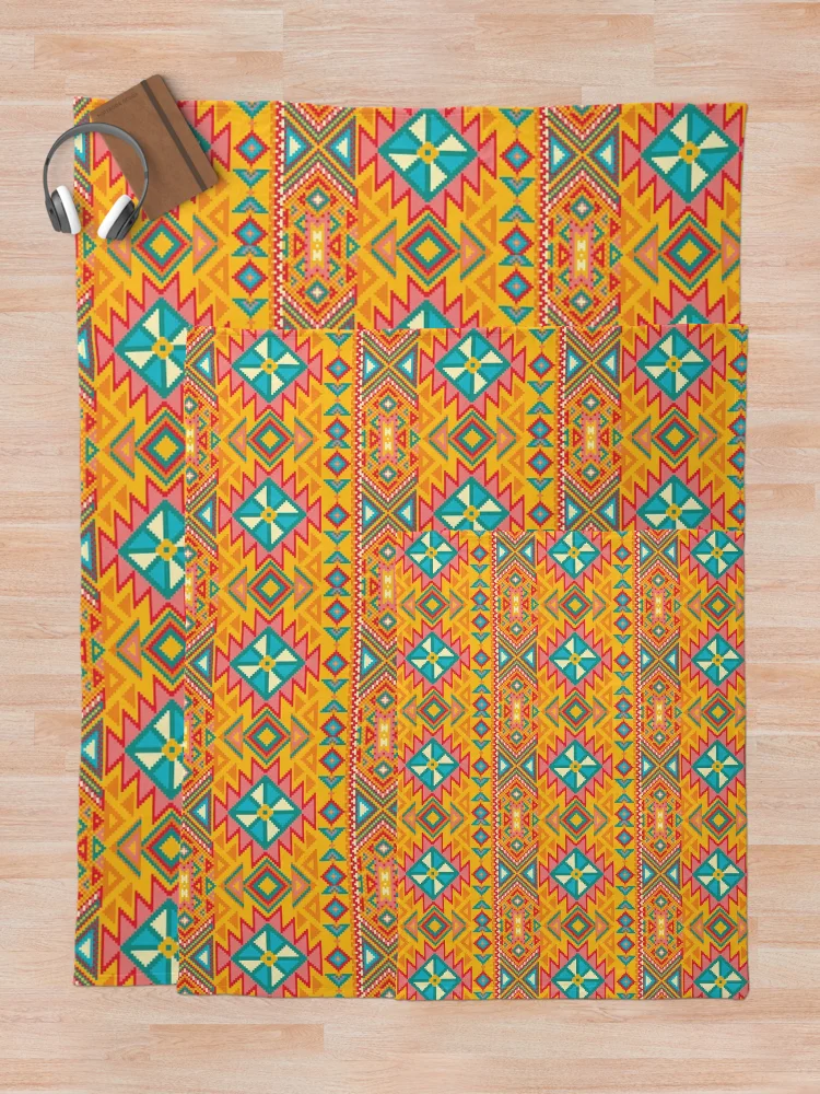 Thumbnail 5 of 6, Throw Blanket, Seamless Rugged Native , Native Pattern Rugged designed and sold by Yes-Monkey.