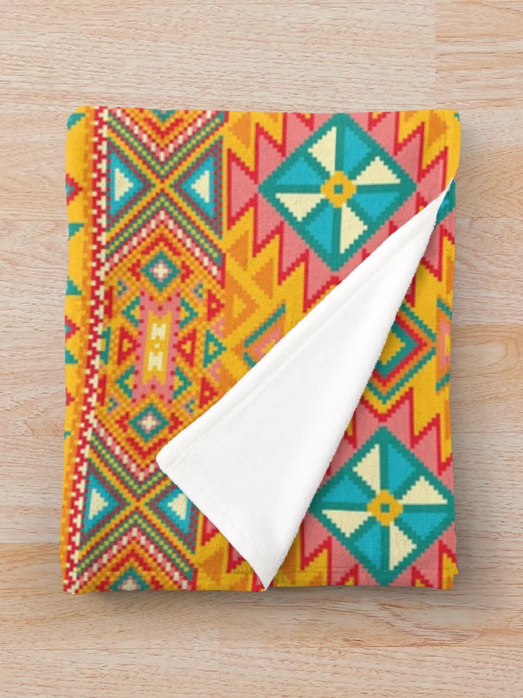 Thumbnail 3 of 6, Throw Blanket, Seamless Rugged Native , Native Pattern Rugged designed and sold by Yes-Monkey.