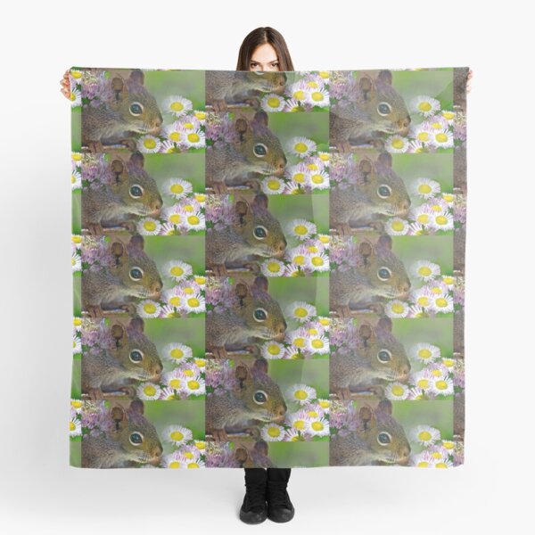 Flowers and Squirrel Scarf