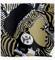 Zulu girl zebra print Poster
