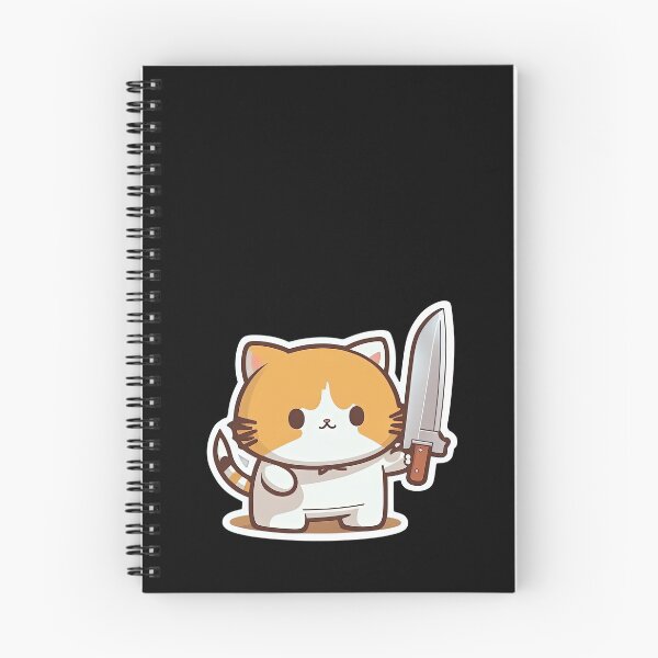 Item preview, Cute Cat Holding Knife Murder Kitty Anime Crime Kitten designed and sold by AnimalArtPhotos.