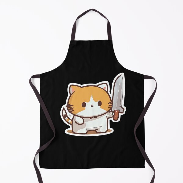 Item preview, Cute Cat Holding Knife Murder Kitty Anime Crime Kitten designed and sold by AnimalArtPhotos.