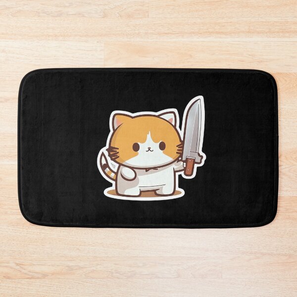Item preview, Cute Cat Holding Knife Murder Kitty Anime Crime Kitten designed and sold by AnimalArtPhotos.
