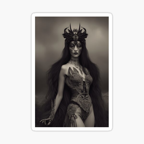 Raven Warrior Queen of the Dark Realm Sticker