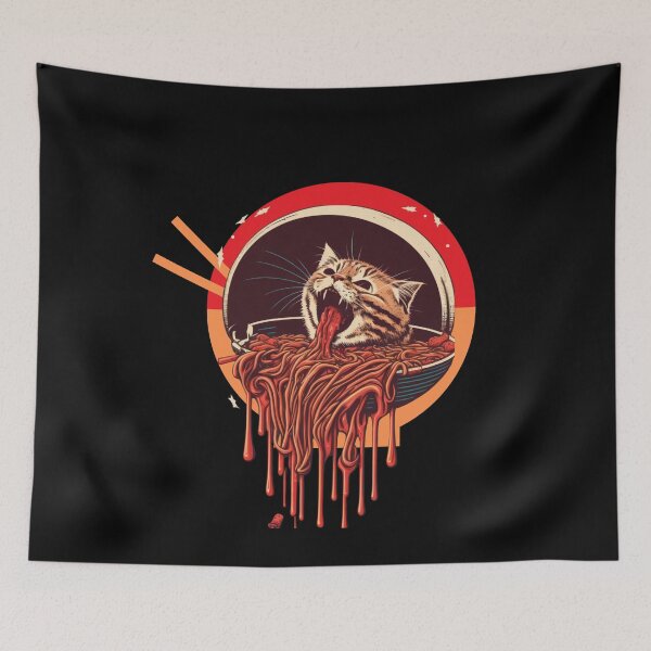 Item preview, CAT EATING RAMEN  designed and sold by artfartzzz.