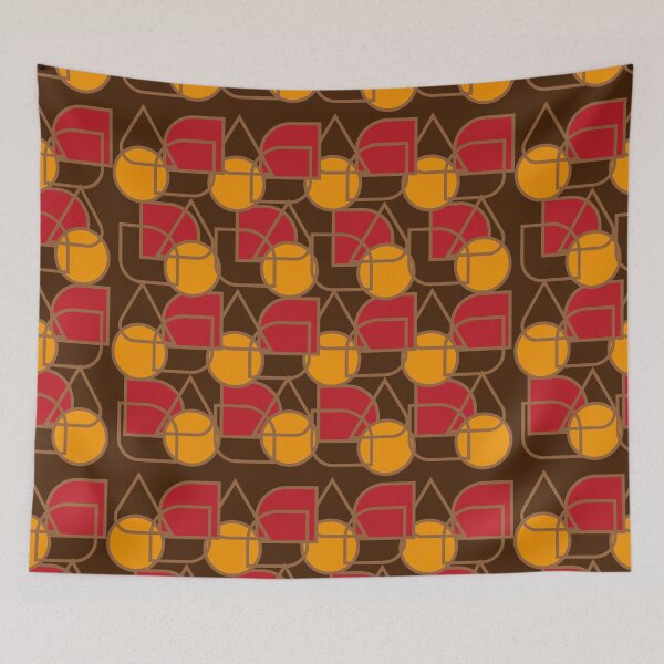 Item preview, Forma geométrica vermelha e laranja vintage Retrô designed and sold by GirlaineSQ.