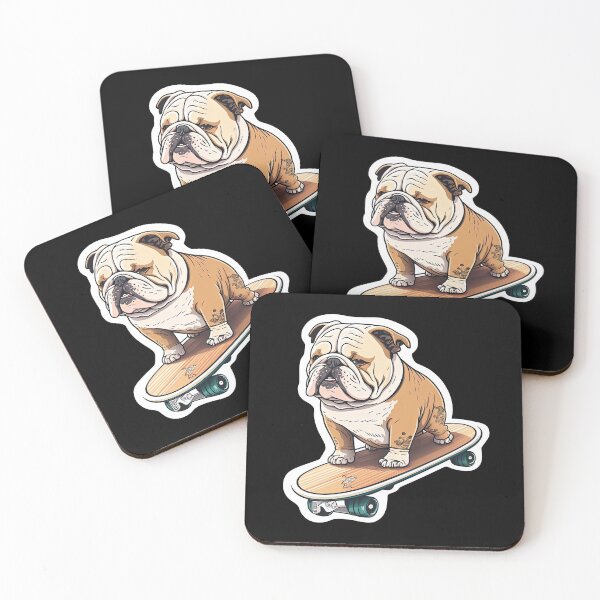 Item preview, Bulldog Skateboarding Cool Dog Riding Skateboard designed and sold by AnimalArtPhotos.