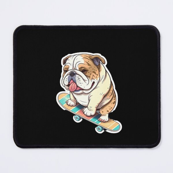 Item preview, Cool Bulldog Skateboarding Cool Dog Riding Skateboard designed and sold by AnimalArtPhotos.