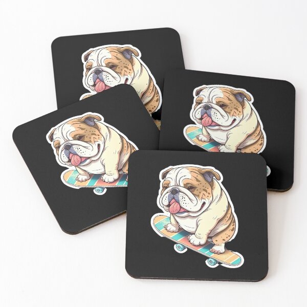 Item preview, Cool Bulldog Skateboarding Cool Dog Riding Skateboard designed and sold by AnimalArtPhotos.