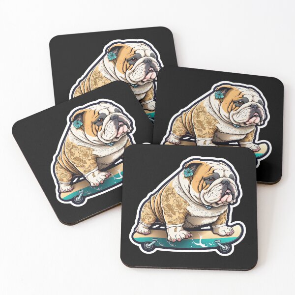 Item preview, Funny Bulldog Skateboarding Cool Dog Riding Skateboard designed and sold by AnimalArtPhotos.