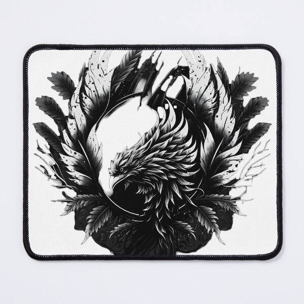 Item preview, bird with leafy background, black and white designed and sold by R&B Art and design.