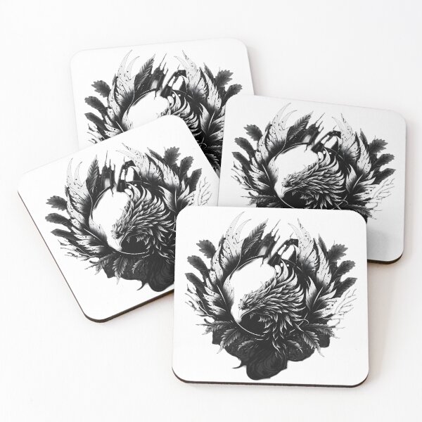 Item preview, bird with leafy background, black and white designed and sold by R&B Art and design.