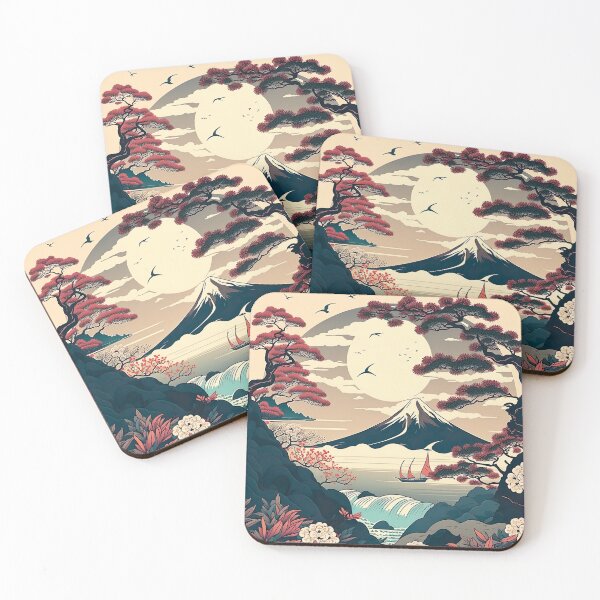Item preview, Japanese Landscape Inspired By Ukiyo-e And Katsushika Hokusai designed and sold by Styrman.