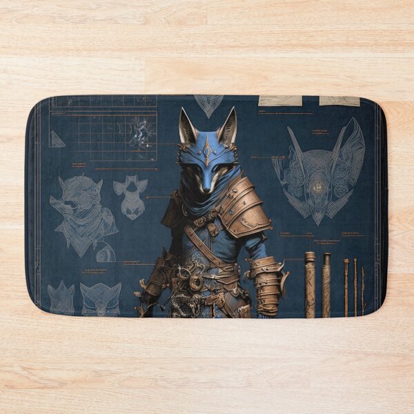 Item preview, Wolf warrior and weapons knolling blueprint designed and sold by Visual-wallart.