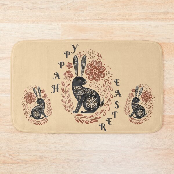 Item preview, Happy Easter wishes with black colored Easter bunny | Easter bunny designs| for Easter  designed and sold by Arteartz.