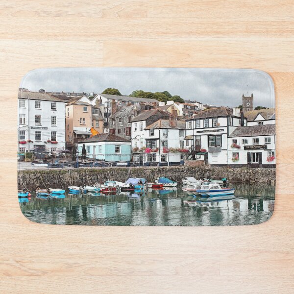 Item preview, Summer Fishing boats in Falmouth Harbour, Cornwall England UK designed and sold by BarbaraGlebska.