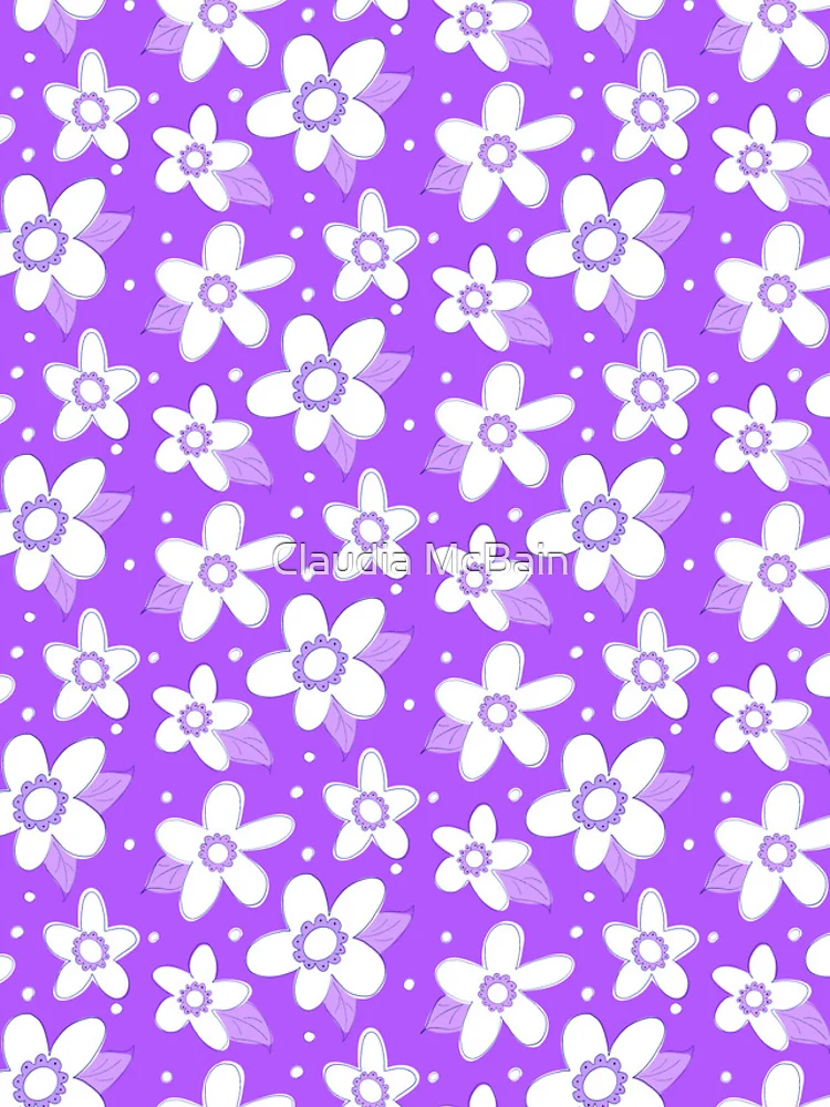 Thumbnail 4 of 4, iPhone Case, Spring Flower Pattern Violet designed and sold by Claudia McBain.