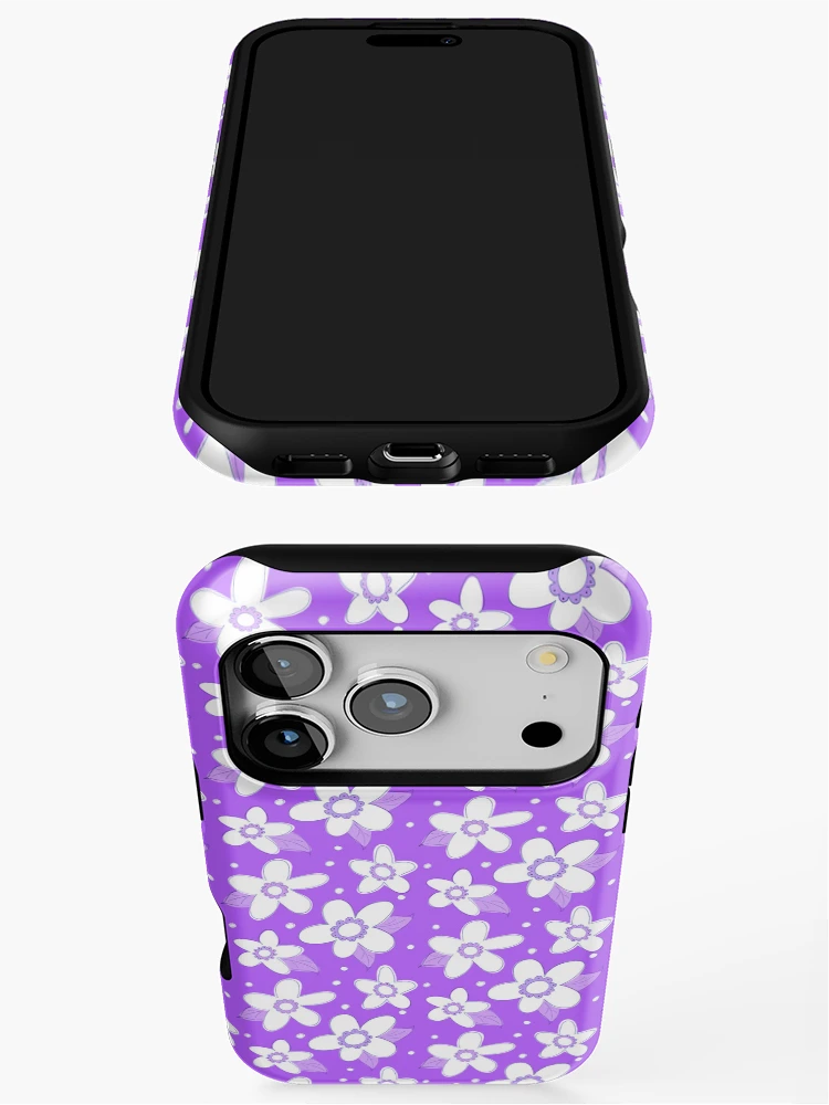 Thumbnail 3 of 4, iPhone Case, Spring Flower Pattern Violet designed and sold by Claudia McBain.