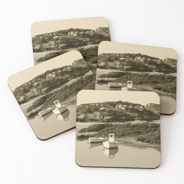 Item preview, Three little boats on beach reflection tint donegal designed and sold by eddiebarronshop.