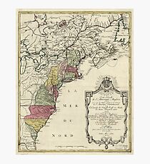 Lámina fotográfica Mapa de América colonial por Matthaus Lotter (1776)