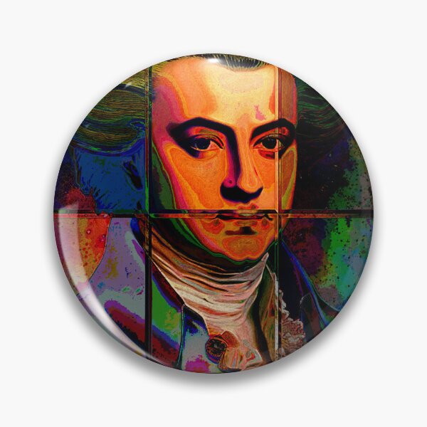 Item preview, *AMAZING PAINTING ABSTRACT PORTRAIT PATCHWORK OF WOLFGANG-AMADEUS MOZART - GENIUS MUSICIAN-COMPOSER* designed and sold by Ralek.