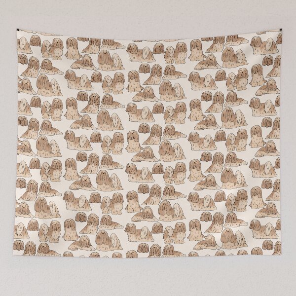 Item preview, lhasa apso cute illustration pattern  designed and sold by Yarafantasyart.